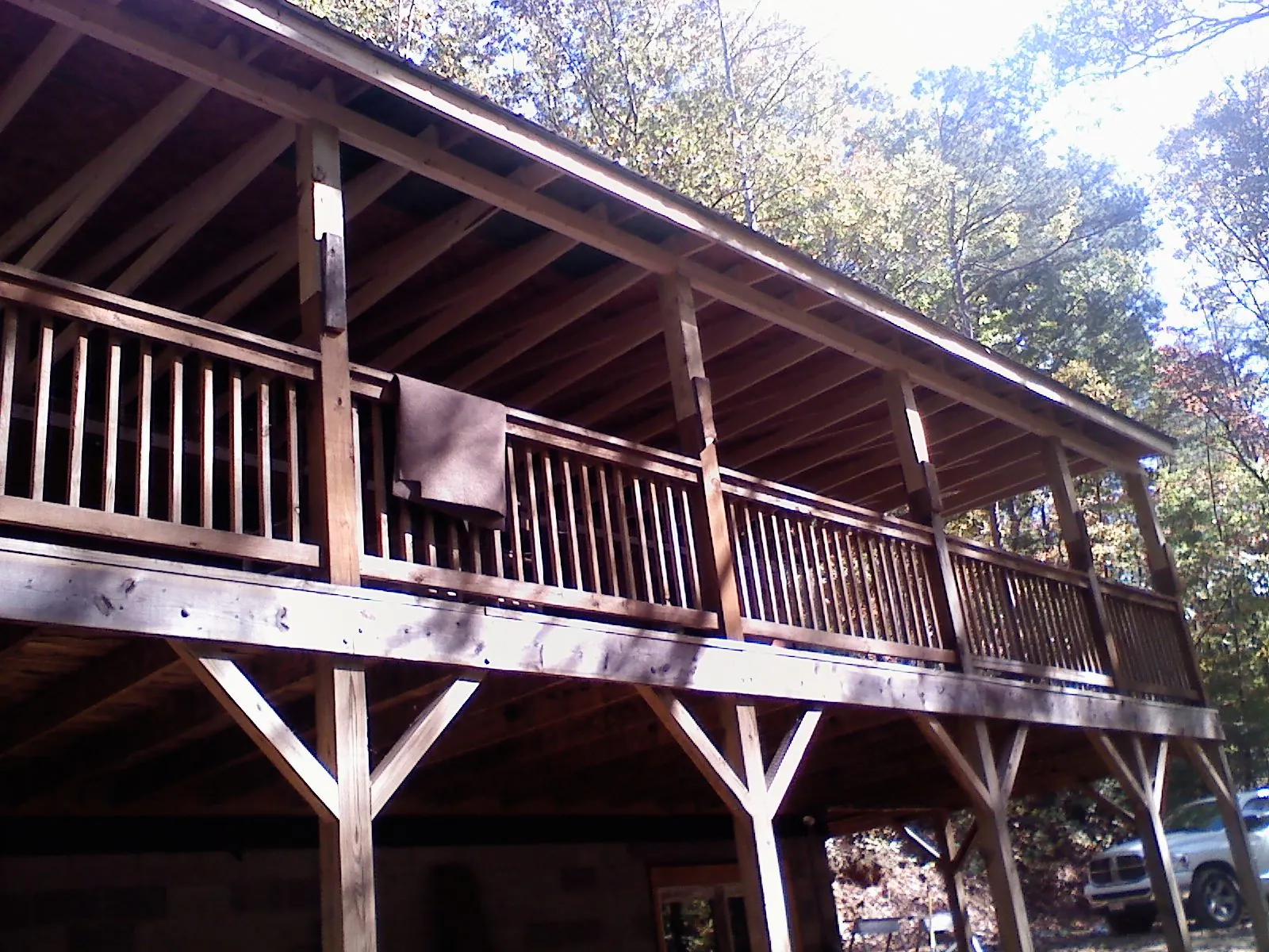 Timber framing under a new elevated porch and deck — Roof Leak Repair in Harrington by Roofing Brothers